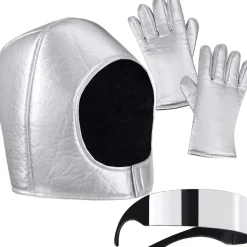 tectake® Unisexkostüm Astronaut mit Helm, Brille und Handschuhen