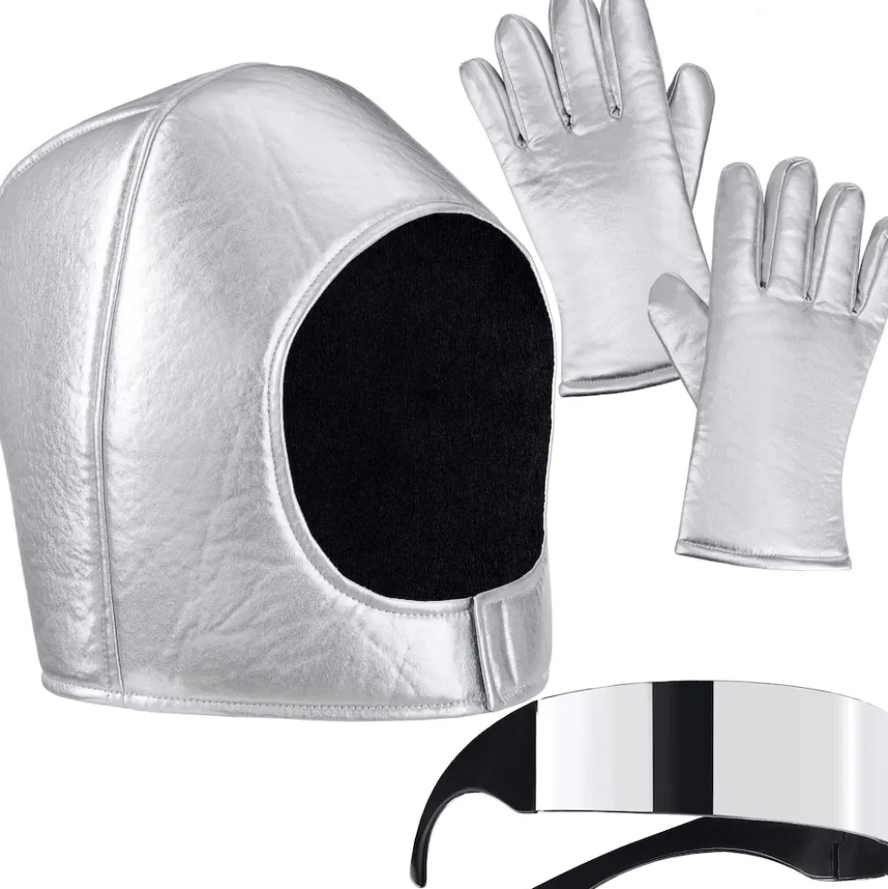 tectake® Unisexkostüm Astronaut mit Helm, Brille und Handschuhen