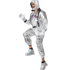 tectake® Unisexkostüm Astronaut mit Helm, Brille und Handschuhen
