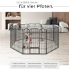 tectake® Welpenauslauf, 8-teilig, faltbar, abgerundete Ecken, einfache Montage, Bodenverankerung möglich