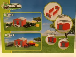 Toi-Toys 28454Z TRACTOR Set mit Traktor, Scheune & Zubehör – Spielzeug Bauernhof für Kinder grün