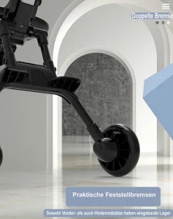 TPFLiving Klappkinderwagen aus Aluminium mit Sitzpolster und Sonnenschutz