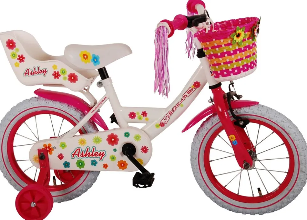 TPFSports Ashley Kinderfahrrad - Mädchen - 14 Zoll - Rücktritt + Handbremse - Weiß
