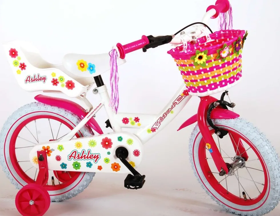 TPFSports Ashley Kinderfahrrad - Mädchen - 14 Zoll - Rücktritt + Handbremse - Weiß