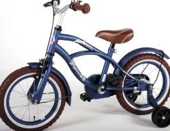 TPFSports Black Cruiser Kinderfahrrad - Jungen - 14 Zoll - Rücktritt + Handbremse - Schwarz