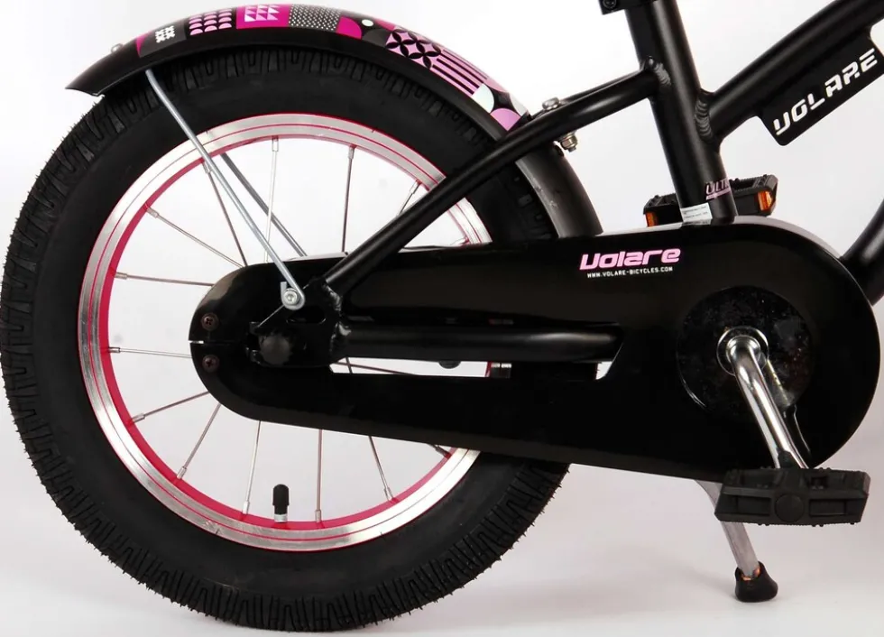 TPFSports Miracle Cruiser Kinderfahrrad - Mädchen - 14 Zoll - Rücktritt + Handbremse - Mattschwarz