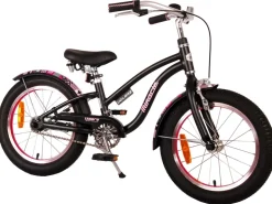 TPFSports Miracle Cruiser Kinderfahrrad - Mädchen - 16 Zoll - Rücktritt + Handbremse - Mattschwarz
