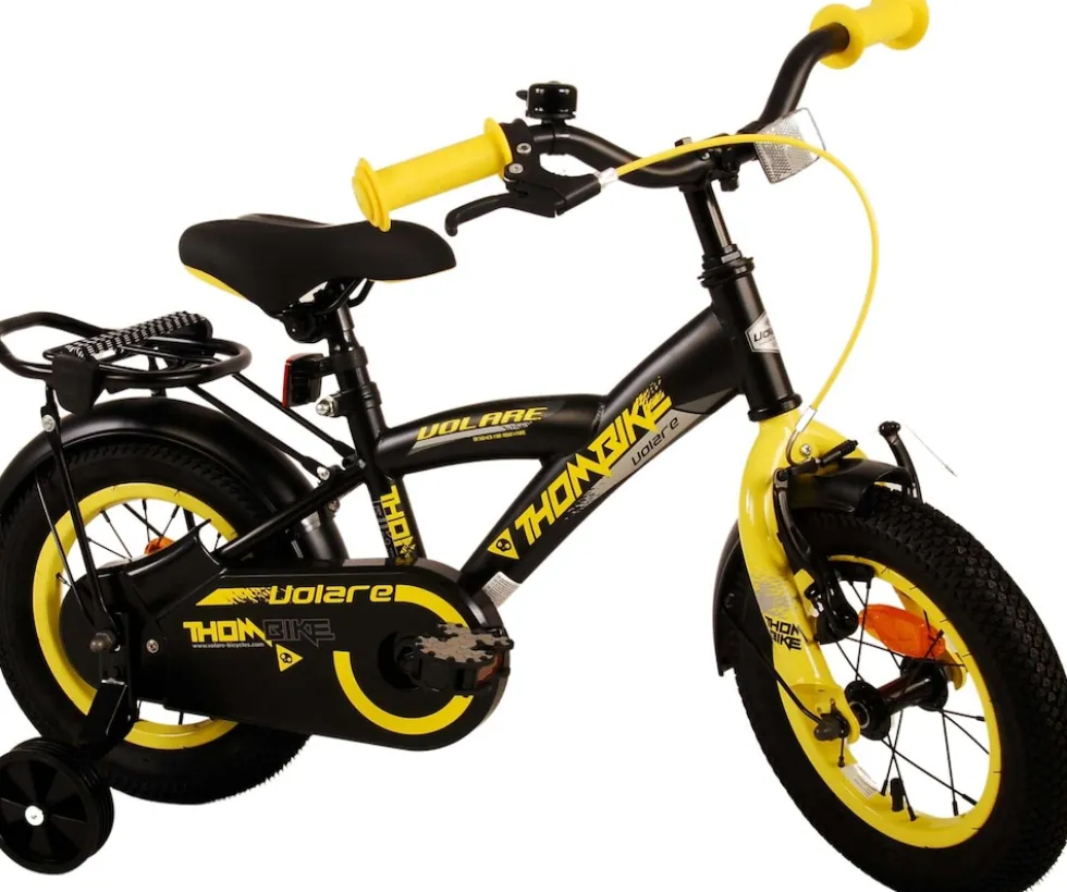 TPFSports Thombike Kinderfahrrad - Jungen - 12 Zoll - Rücktritt + Handbremse - Schwarz/Orange