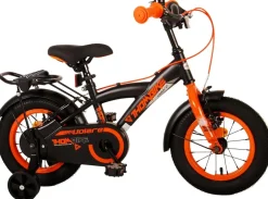 TPFSports Thombike Kinderfahrrad - Jungen - 12 Zoll - Rücktritt + Handbremse - Schwarz/Orange