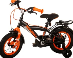 TPFSports Thombike Kinderfahrrad - Jungen - 12 Zoll - Rücktritt + Handbremse - Schwarz/Orange