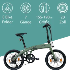 Tretwerk Akimbo Plus E Bike 20 Zoll Klapprad Elektrofahrrad 360Wh 155 - 190 cm Pedelec Klappfahrrad 8 Gang