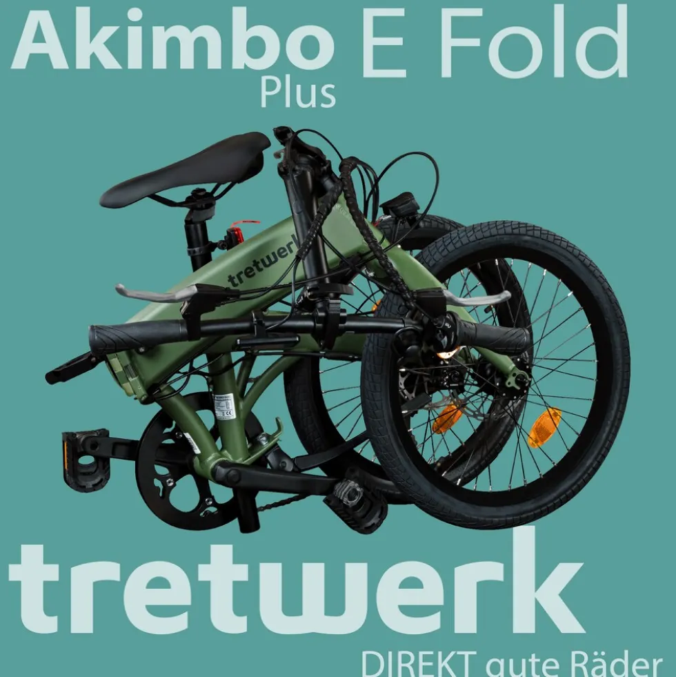Tretwerk Akimbo Plus E Bike 20 Zoll Klapprad Elektrofahrrad 360Wh 155 - 190 cm Pedelec Klappfahrrad 8 Gang