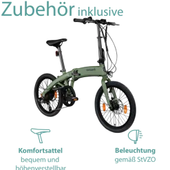 Tretwerk Akimbo Plus E Bike 20 Zoll Klapprad Elektrofahrrad 360Wh 155 - 190 cm Pedelec Klappfahrrad 8 Gang