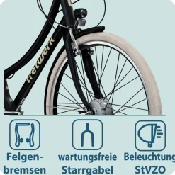Tretwerk Aurora E Bike 28 Zoll Pedelec Damen Herren 155-185 cm Elektrofahrrad 522 Wh E Fahrrad Damenfahrrad 7 Gang