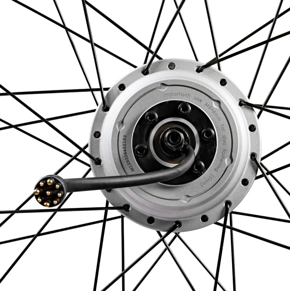 Tretwerk Komplettrad E Bike Vorderrad 26 Zoll Trekking Rad Felge mit Reifen Kenda K1172 und Ananda Hilfsmotor für Fahrrad Cityrad