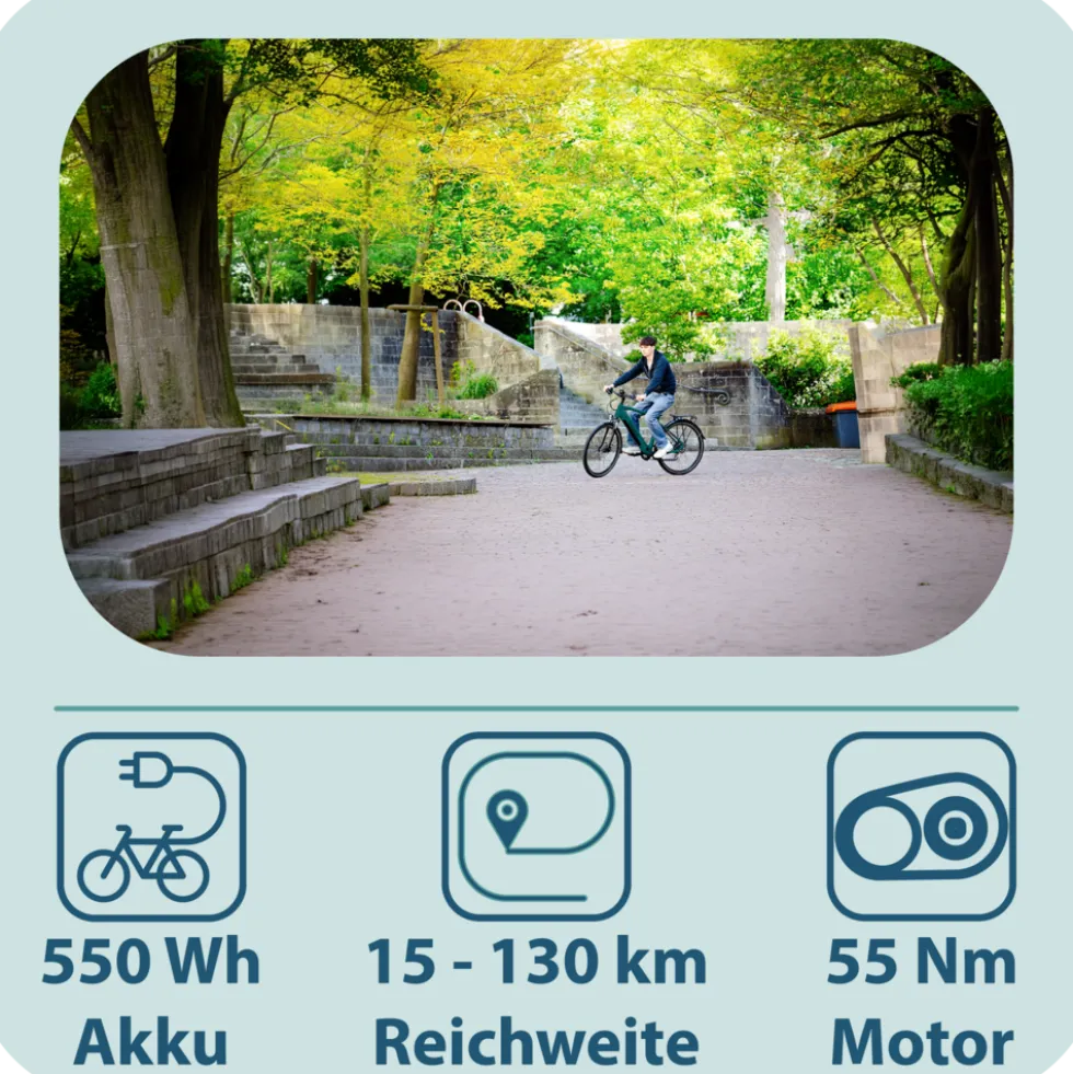 Tretwerk Onyx E Bike Trekkingrad ab 165 cm Elektrofahrrad 550 Wh Pedelec Trekking Rad Fahrrad mit 8 Gang und Beleuchtung StVZO