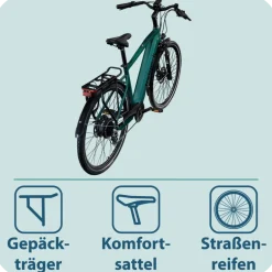 Tretwerk Onyx E Bike Trekkingrad ab 165 cm Elektrofahrrad 550 Wh Pedelec Trekking Rad Fahrrad mit 8 Gang und Beleuchtung StVZO