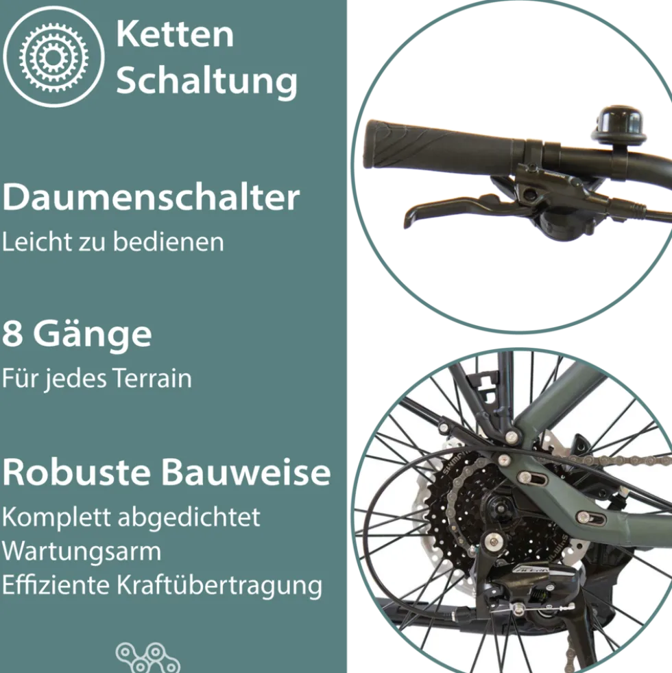 Tretwerk Sonic Pedelec 28 Zoll E Bike Trekkingrad 160 - 180 cm Elektrofahrrad Trekking 8 Gänge Damen Herren Fahrrad