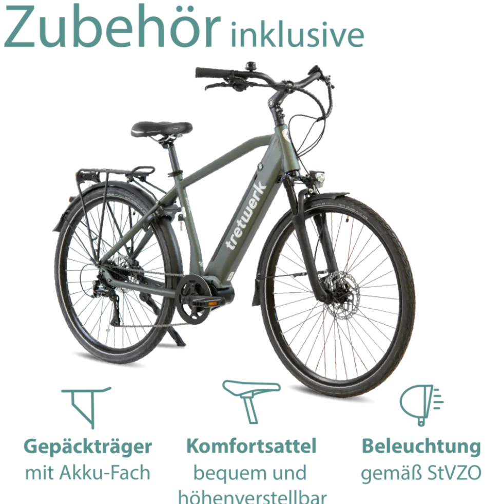 Tretwerk Sonic Pedelec 28 Zoll E Bike Trekkingrad 160 - 180 cm Elektrofahrrad Trekking 8 Gänge Damen Herren Fahrrad