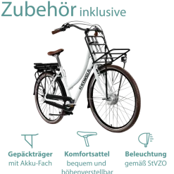 Tretwerk Sophia E Bike Damen Herren 28 Zoll Pedelec 3 Gang Elektrofahrrad mit 536 Wh Elektro Damenfahrrad Citybike mit Bluetooth und App