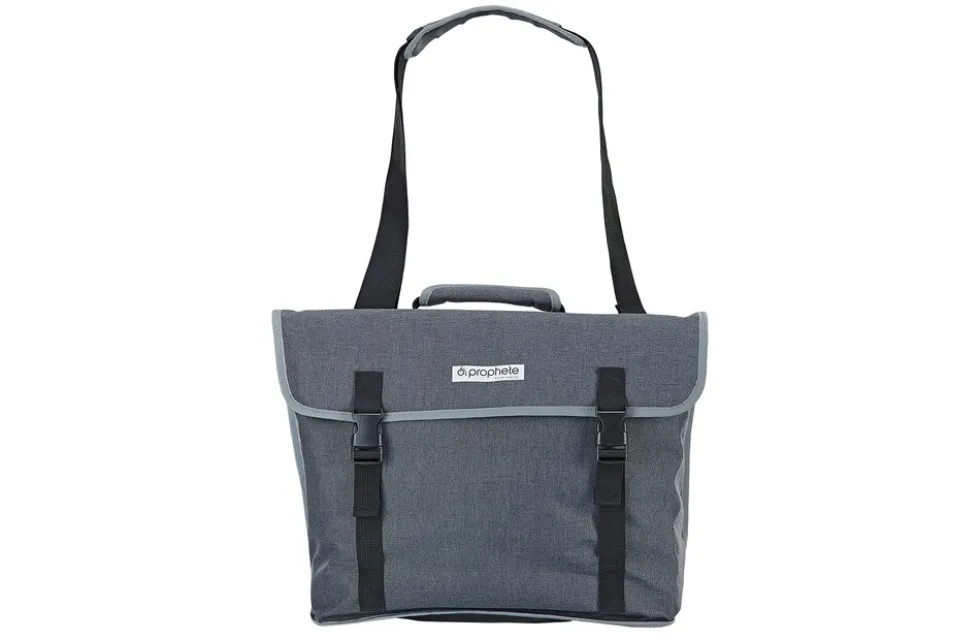 Urban Seitenpacktasche, gut geeignet für 20" Fahrräder und E-Bikes, inkl. Laptopfach, inkl. Regencape im verstärkten Boden, reflektierende Elemente, Volumen: 20 Liter, Farbe: grau