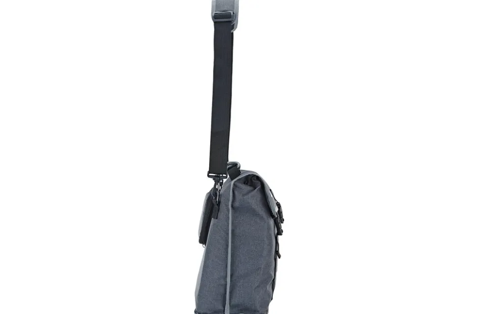 Urban Seitenpacktasche, gut geeignet für 20" Fahrräder und E-Bikes, inkl. Laptopfach, inkl. Regencape im verstärkten Boden, reflektierende Elemente, Volumen: 20 Liter, Farbe: grau