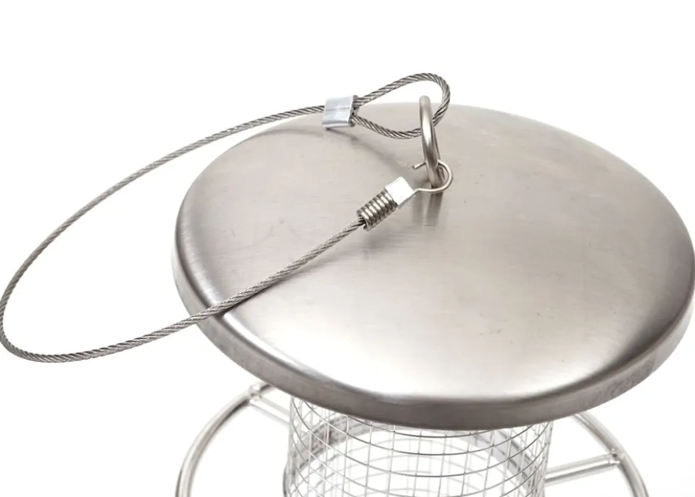 Vogelfutterstation MCW-G90, Futterspender Futtersäule, Edelstahl 27cm
