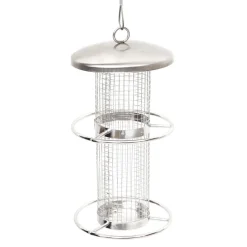 Vogelfutterstation MCW-G90, Futterspender Futtersäule, Edelstahl 27cm