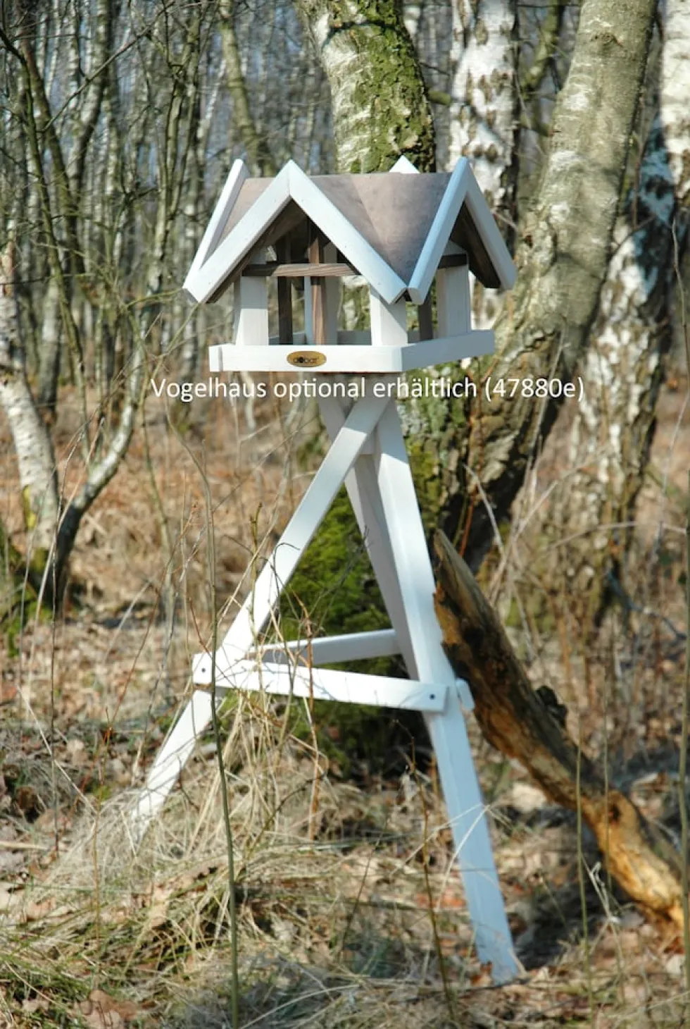 Vogelhaus-Ständer, Kiefer, weiß