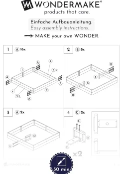 WONDERMAKE® Design Sandkasten mit Matschküche, Abdeckung OXFORD 420D, Vliesfolie, Sandkiste Holz quadratisch verschließbar Outdoor Garten für Kinder, weiß bunt