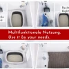 WONDERMAKE® Katzenschrank für Katzentoilette groß aus Holz, Katzenklo-Schrank Kommode XL, Design Katzen-Haus Toilette Klo Waschbecken-Unterschrank für Bad, 73,5 x 51,5 x 57 cm, weiß
