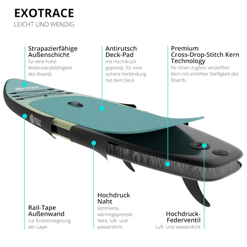 YEAZ SUP Board und Kit BAIA - EXOTRACE - SET