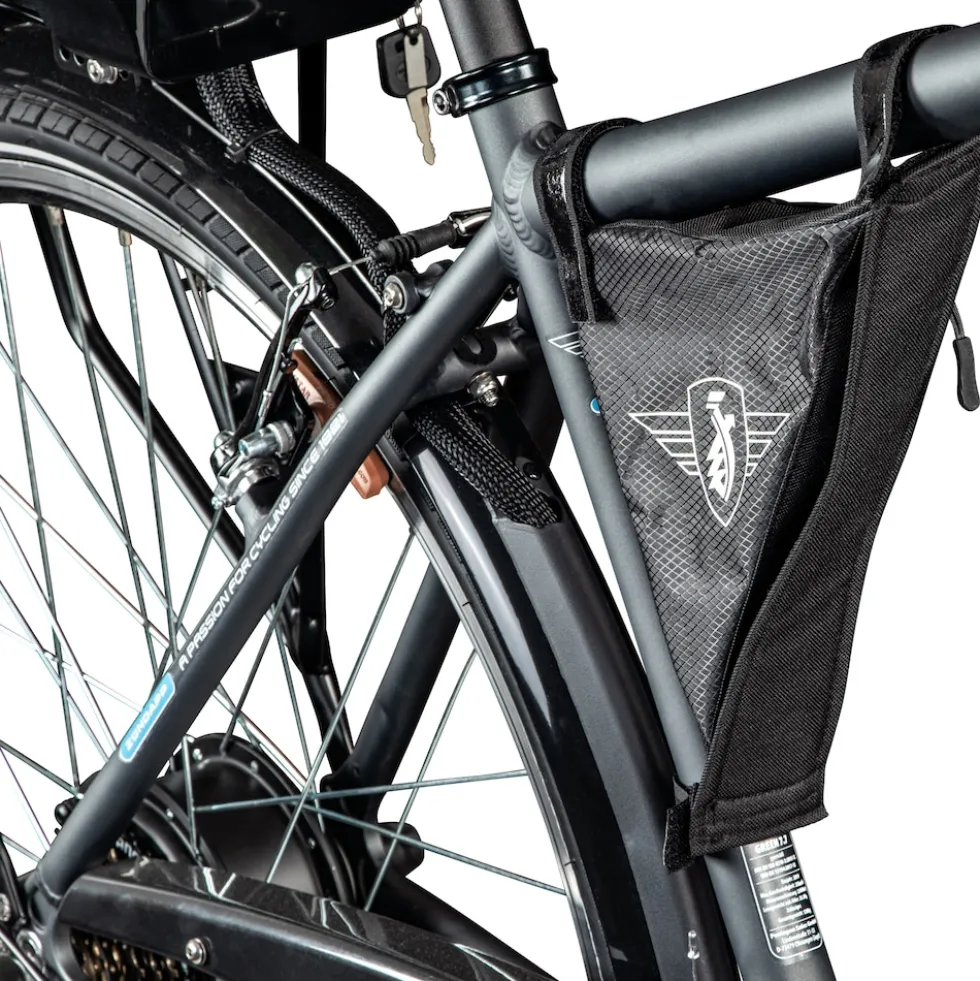 Zündapp Fahrradtasche für den Fahrrad Rahmen Tasche Oberrohrtasche Rahmentasche Radtaschen mit Klett und Reißverschluss