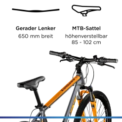 Zündapp FX27 Mountainbike Hardtail 160 - 185 cm Fahrrad MTB 21 Gänge Mountain Bike für Erwachsene und Jugendliche