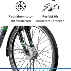 Zündapp Green 3.7 E Bike Damen 26 Zoll Pedelec 7 Gang Elektrofahrrad ab 140 cm Damenfahrrad retro Hollandrad mit Nabenschaltung