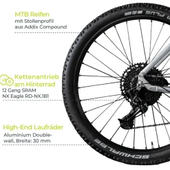 Zündapp HX522 E Bike E Mountainbike 29 Zoll Pedelec Brose Hardtail MTB Fahrrad Elektro Fahrräder 12 Gang 522 Wh Akku