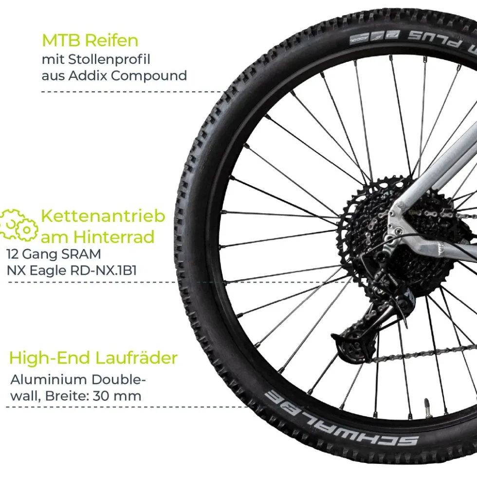 Zündapp HX522 E Bike E Mountainbike 29 Zoll Pedelec Brose Hardtail MTB Fahrrad Elektro Fahrräder 12 Gang 522 Wh Akku