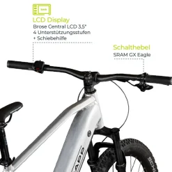Zündapp HX522 E Bike E Mountainbike 29 Zoll Pedelec Brose Hardtail MTB Fahrrad Elektro Fahrräder 12 Gang 522 Wh Akku