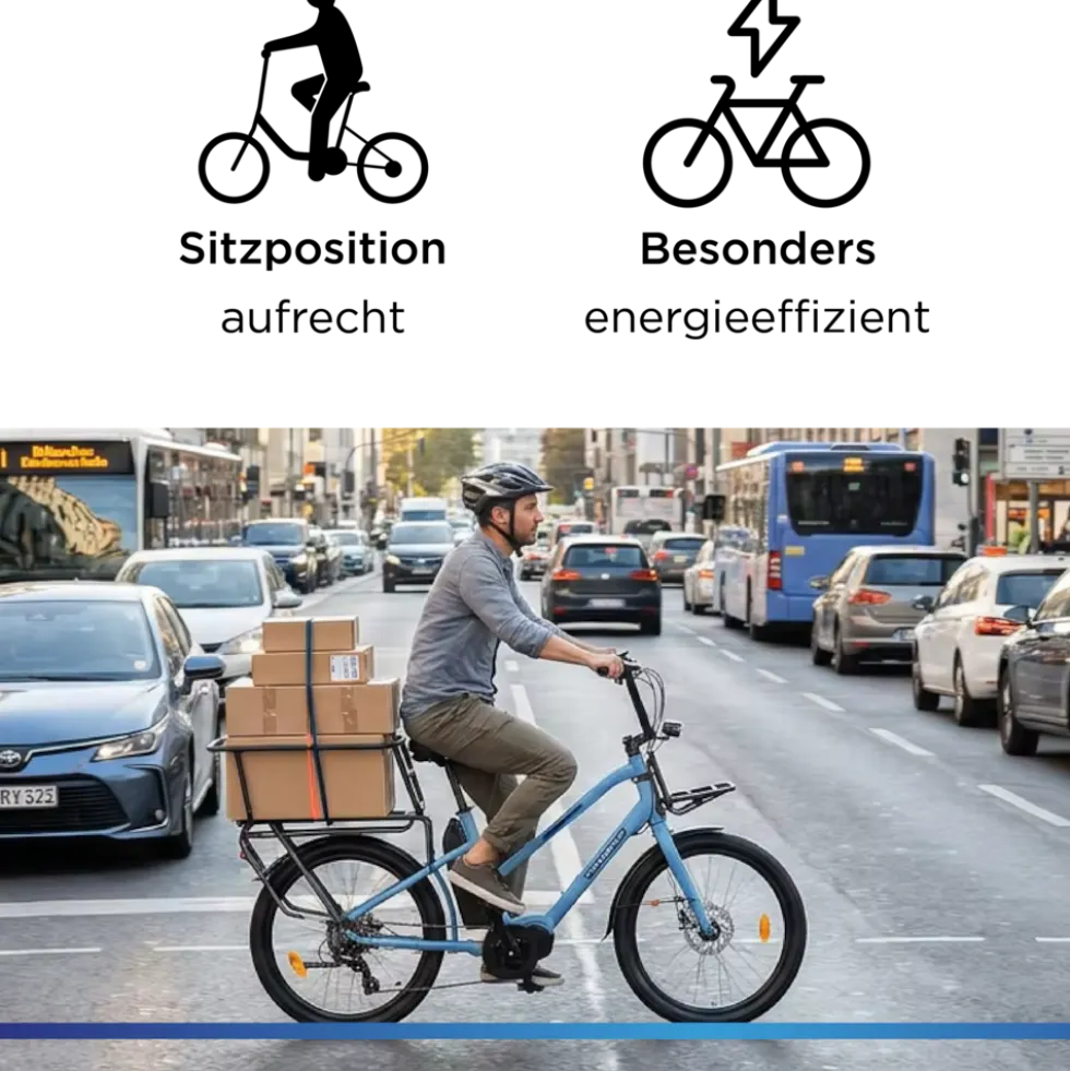 Zündapp Longtail M400 E Bike Lastenrad bis 180 kg 24 Zoll Elektrofahrrad 160-195 cm Mittelmotor Cargo Elektro Fahrrad 7 Gänge Pedelec