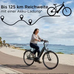 Zündapp X600 E Bike Damenfahrrad 155 - 180 cm Stadtrad Pedelec 7 Gang Shimano Schaltung Cityrad mit Bosch Mittelmotor Hollandrad