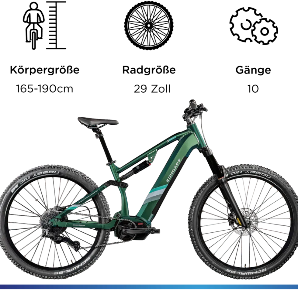 Zündapp X1000 E Bike Mountainbike Fully 29 Zoll 10 Gänge Pedelec Herren 165 - 190 cm Elektrofahrrad 730Wh
