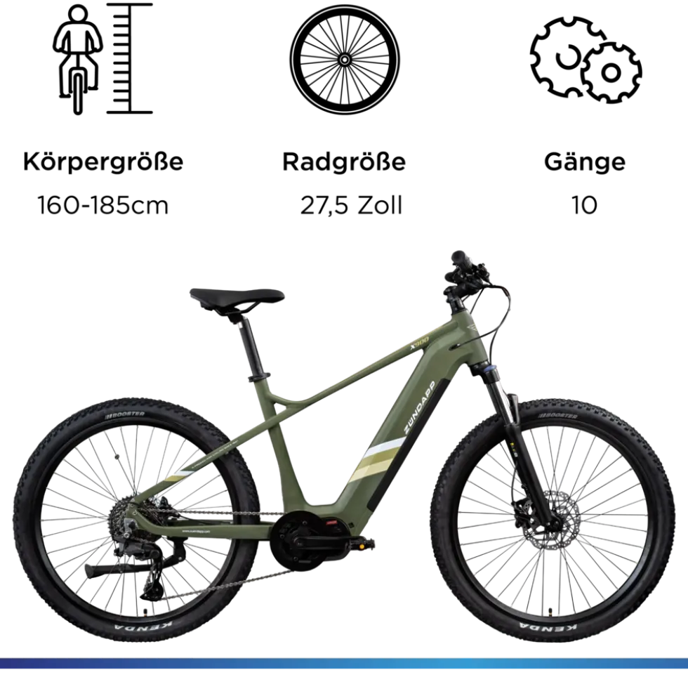 Zündapp X900 E Bike Mountainbike 27,5 Zoll Pedelec Herren 165-180 cm Elektrofahrrad 10 Gang EMTB Hardtail mit Mittelmotor