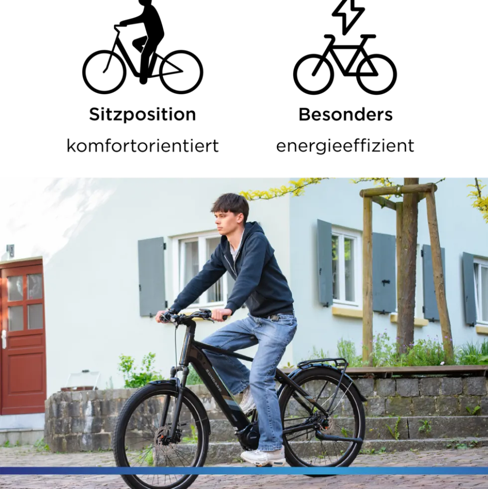 Zündapp X850 Trekking E Bike 27,5 Zoll Pedelec 165-185 cm Trekking Fahrrad Riemenantrieb Elektrofahrrad 550Wh 7 Gang