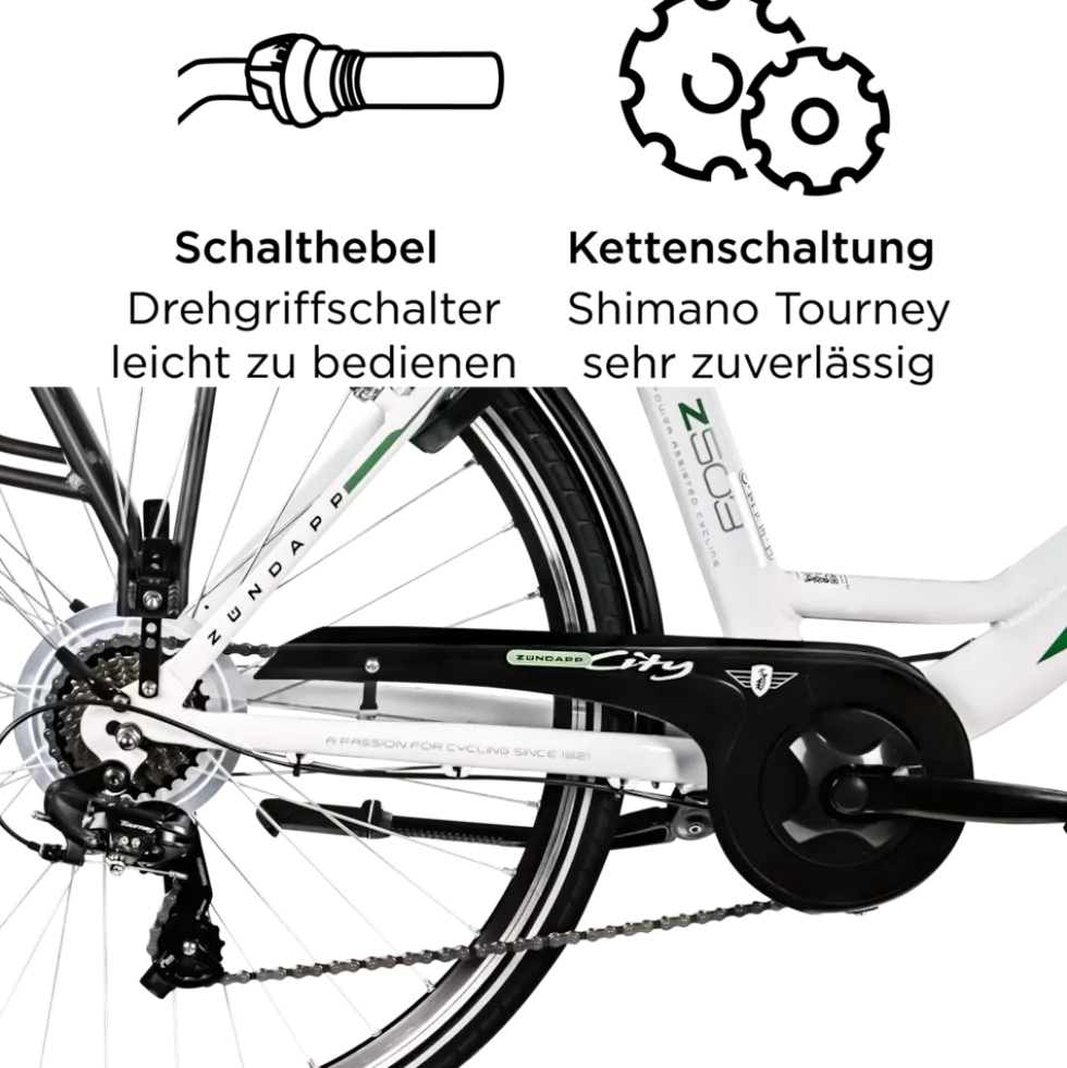 Zündapp Z503 E Bike Damen ab 155 cm Damenfahrrad 28 Zoll Pedelec mit tiefem Einstieg retro Elektrofahrrad 7 Gang Schaltung E Fahrrad Stadtrad StVZO