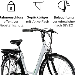 Zündapp Z503 E Bike Damen ab 155 cm Damenfahrrad 28 Zoll Pedelec mit tiefem Einstieg retro Elektrofahrrad 7 Gang Schaltung E Fahrrad Stadtrad StVZO