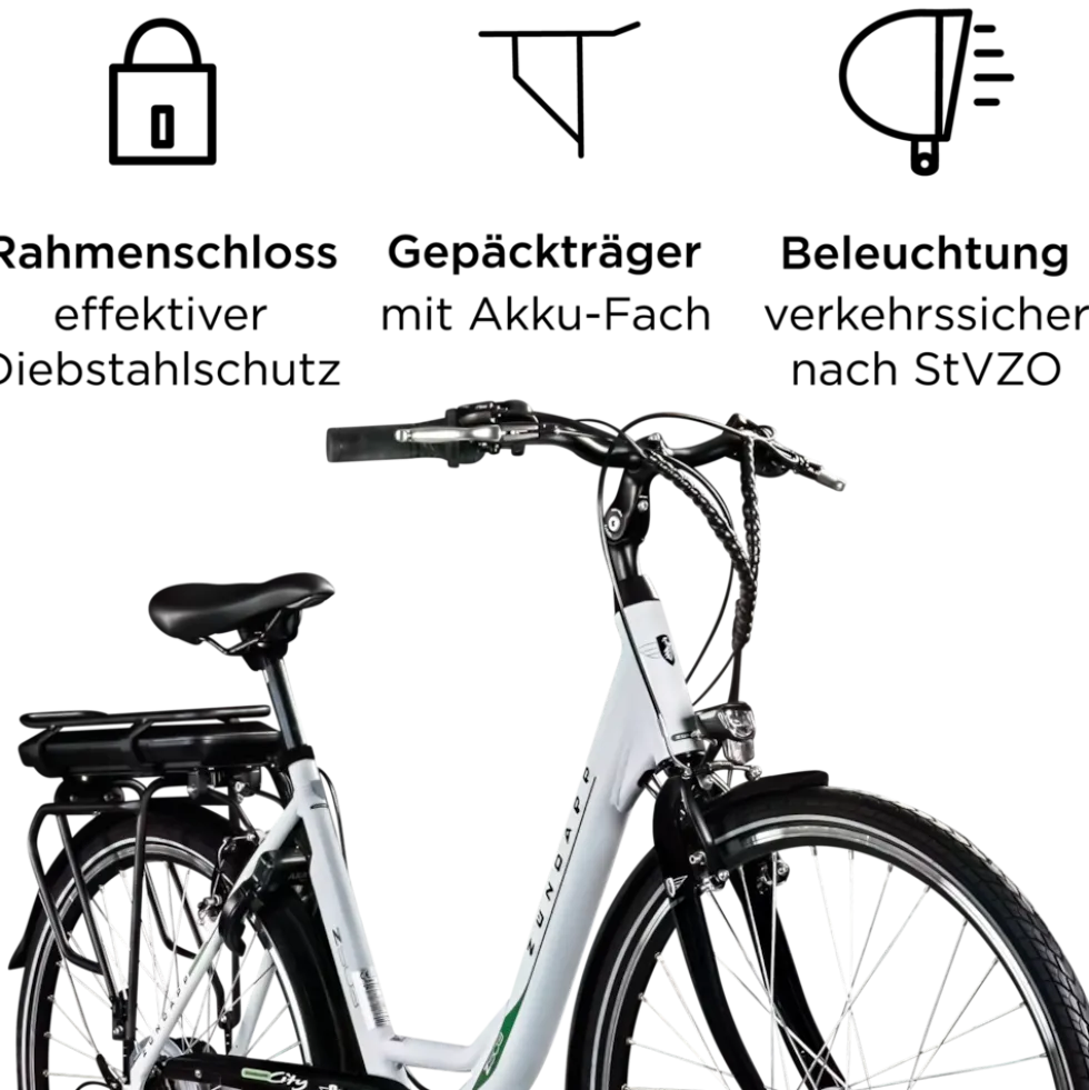Zündapp Z503 E Bike Damen ab 155 cm Damenfahrrad 28 Zoll Pedelec mit tiefem Einstieg retro Elektrofahrrad 7 Gang Schaltung E Fahrrad Stadtrad StVZO