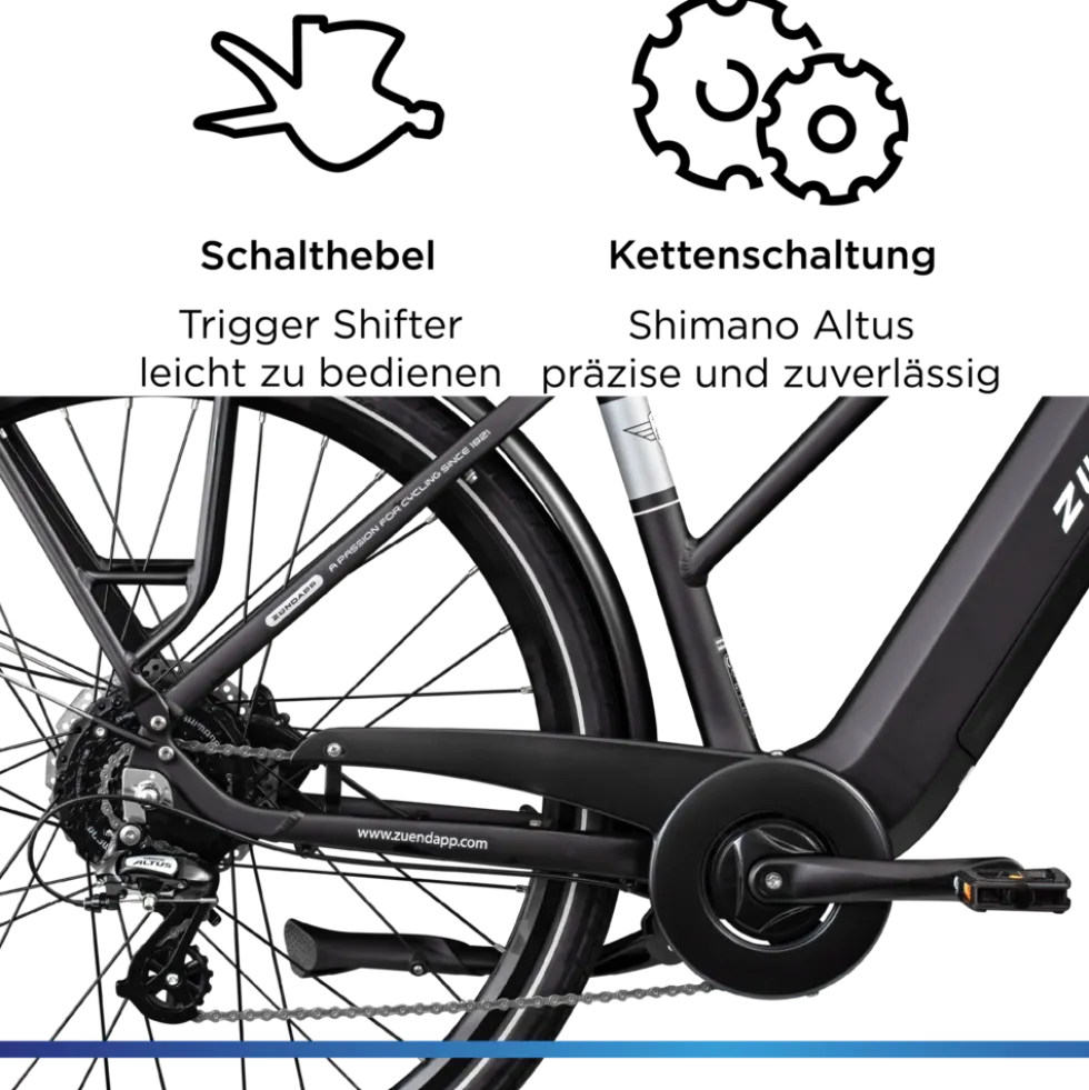 Zündapp Z810 E Bike Damen Trekkingrad ab 165 cm Elektrofahrrad 550 Wh Pedelec Trekking Rad Fahrrad mit 8 Gang und Beleuchtung StVZO