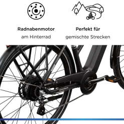 Zündapp Z810 E Bike Damen Trekkingrad ab 165 cm Elektrofahrrad 550 Wh Pedelec Trekking Rad Fahrrad mit 8 Gang und Beleuchtung StVZO