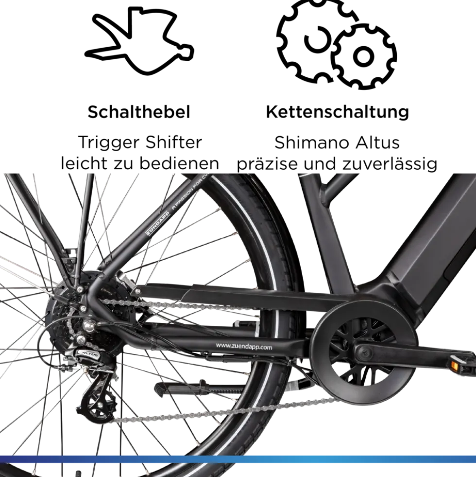Zündapp Z810 E Bike Damen Trekkingrad ab 165 cm Elektrofahrrad 550 Wh Pedelec Trekking Rad Fahrrad mit 8 Gang und Beleuchtung StVZO