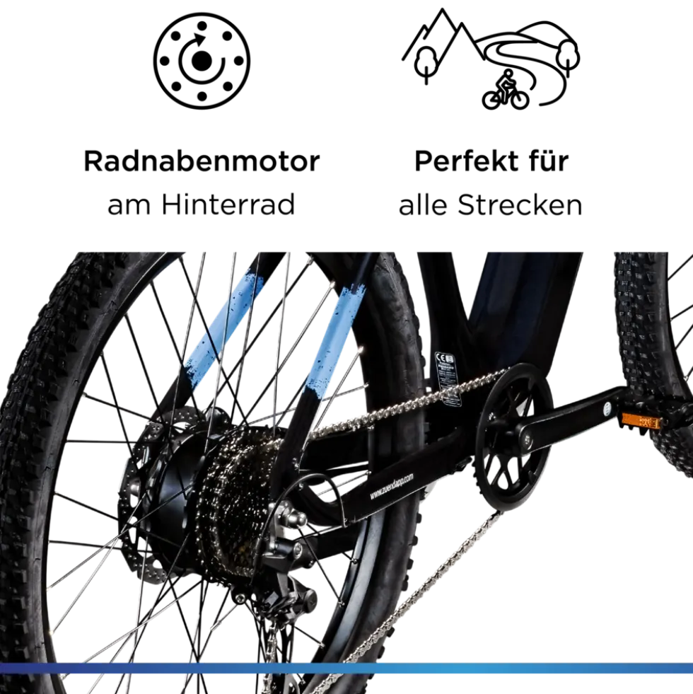 Zündapp Z808 E Bike Mountainbike 27,5" für Herren ab 155 cm Pedelec 10 Gang Elektrofahrrad 540Wh Scheibenbremsen